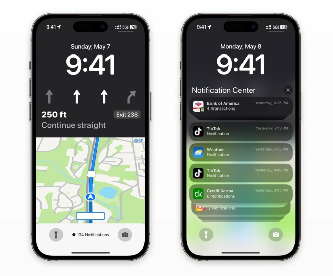 陆川苹果维修服务分享iOS17锁屏地图导航半屏显示长什么样 